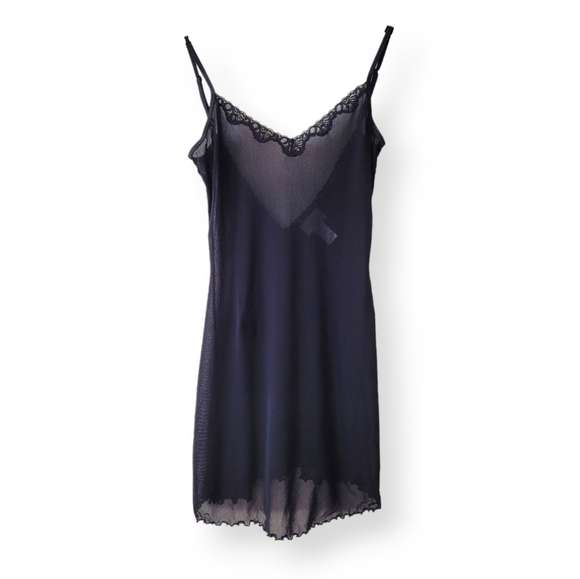 La Senza Black Sheer Mesh and Lace Trimmed Chemise  Size S - Picture 11 of 11